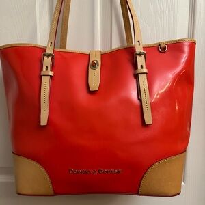 Dooney & Bourke Vibrant Clementine and Tan Dover Tote